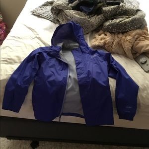 North face blue rain coat